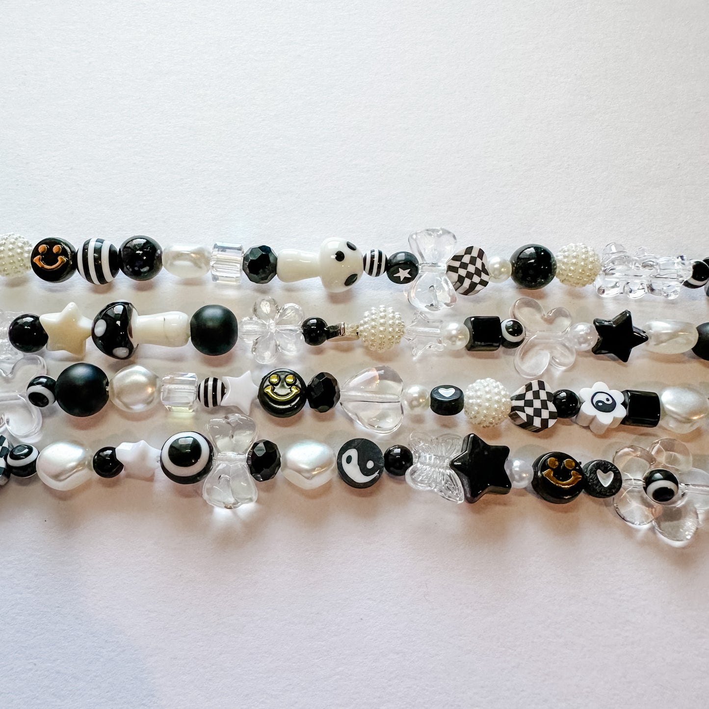 "AS IF" Black and White Beaded Necklace