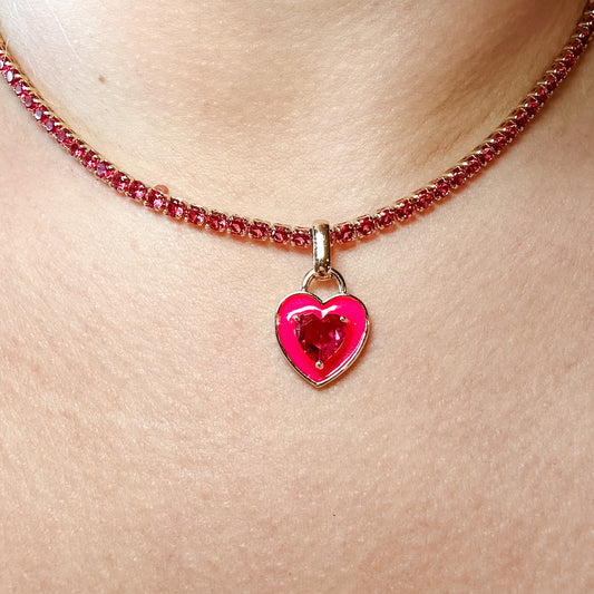 Shades of Pink Heart Choker Necklace